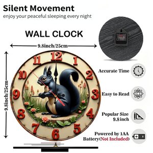 Round Wooden Wall <b>Clock</b> 25cm Silent Non Ticking Eco Friendly Home Decoration <b>Clock</b> - Product Image 2
