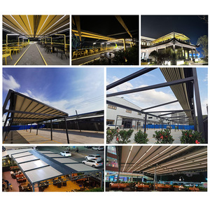 QINGYING Pergola versenkbares Dach wasserdicht Baldachin Garten Pavillon Bio Klima Regenschutz <span class=keywords><strong>Outdoor</strong></span> Pergola elektrische Pergola