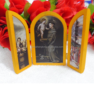 Plaque de cadre photo religieux en bois, ornement en bois, avec fenêtre ouverte, hma avec saint icon, images - Product Image 3