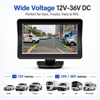 Écran de rétroviseur de voiture de 4,3 pouces avec pare-soleil, caméra de recul 12V-36V DC pour camion et SUV
