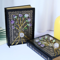 Carnet Magique en Cristal Naturel Motif Arbre de Vie Vie Simple Créativité Personnalisée Incrusté de Cristal Naturel