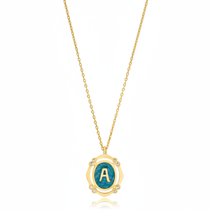 Pendentif en émail avec la lettre A, pendentif en argent turc, vente en gros, bijoux en argent Sterling 925 - Product Image 2
