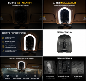 Luz LED de lectura para techo de coche, lámpara de ambiente interior para Porsche Cayenne, Macan, Panamera, luz nocturna de lujo para cabina de auto. - Product Image 5