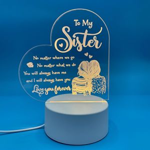 Luz de noche LED 3D personalizada, lámpara de acrílico romántica, diseño personalizado grabado, decoración de dormitorio, regalos de vacaciones para papá, mamá, hermano, amigo - Product Image 4