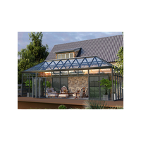 Fenêtre à persiennes fixe isolée en verre trempé en aluminium anti-vent, norme européenne personnalisée, pour pergola résidentielle