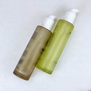 Luxury Custom Logo Glass Packaging 150ml 5oz <b>Empty</b> Round Frosted Glass Lotion Bottle With Pump Body Oil for Haircare Products - Product Image 4