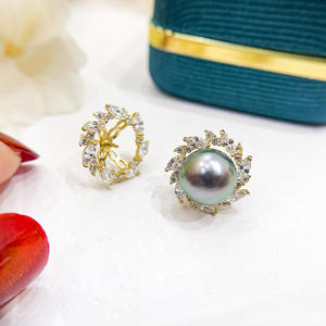 Accesorios de Plata S925 para DIY con Perlas, Cuentas de 9-10mm, Modelo 21005, Pendientes de Botón, Corrector de Uñas Hueco para Accesorios de Moda DIY - Product Image 2