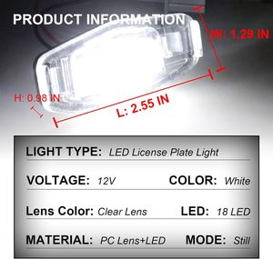 Luz LED para Matrícula, Conjunto <span class=keywords><strong>de</strong></span> Lámpara LED Apto para Sedán, Pilot, Odyssey, TL, TSX, MDX, ILX, RDX, Camioneta - Product Image 2