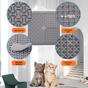 Tapis d'alimentation lent pour animaux de compagnie en silicone à ventouse, antidérapant, anti-débordement, pour nourriture et eau, lavable, pour chien et chat - Product Image 2