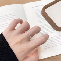 Anello impilabile di lusso leggero e alla moda, in oro giallo 18 carati con diamanti coltivati in laboratorio, per donna