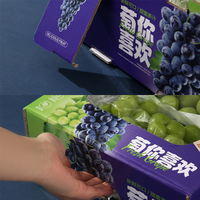 Boîte d'emballage pliable en carton ondulé personnalisable, résistante, écologique, imperméable, avec logo sur mesure, couleur personnalisée, pour fruits, vente en gros