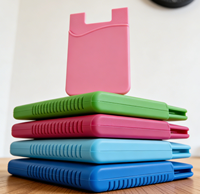 Porte-cartes de téléphone en silicone d'usine, pochette autocollante 3M, logo personnalisé, porte-cartes de crédit, porte-cartes d'identité, cadeaux promotionnels d'affaires