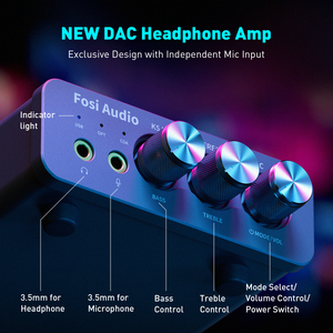 Amplificador de Audio K5 Pro, Compatible con Micrófono, Auriculares, Mini Audio USB, <span class=keywords><strong>DAC</strong></span> para Juegos, para PS5, Altavoces Activos de Escritorio - Product Image 3