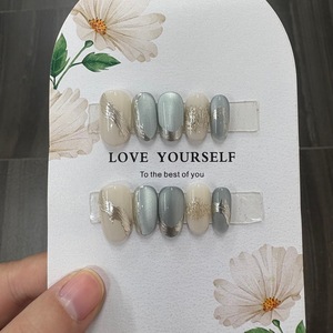 Uñas Postizas Hechas a Mano, Paquete de Acrílico Personalizado, Uñas Acrílicas con Diseño Personalizado, Uñas Postizas Navideñas - Product Image 5