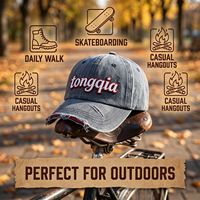 Gorra de Béisbol Formal Unisex de 6 Paneles, 100% Algodón Oxford, Ajustable con Hebilla Metálica, Transpirable, Impermeable, con Diseño Desgastado