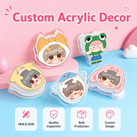 Klip Kertas Akrilik Promosi Custom dengan Cetakan UV Transparan, Desain Anime Kartun Lucu dan Personal