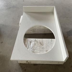 Bán buôn Trung Quốc grey bề mặt rắn Quartz slab đá prefab Nhà Bếp bàn Vanity Tops cho khách sạn tự nhiên Laminate - Product Image 5