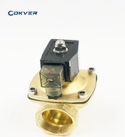 Vanne solénoïde à diaphragme en cuivre COKVER DN15, haute pression, pilotée, normalement fermée, 12 V 24 V