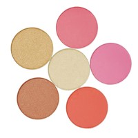 Palette de maquillage 6 couleurs : surligneur, blush, contour et fard à paupières - Fini mat, scintillant et satiné, format voyage
