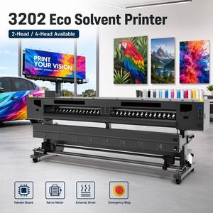 เครื่องพิมพ์อิงค์เจ็ทแบบ Eco Solvent ขนาด 3200 มม. 2 หัวพิมพ์/4 หัวพิมพ์ สำหรับงานพิมพ์กราฟิกขนาดใหญ่ พร้อมเครื่องอบแห้งภายนอก สำหรับพิมพ์ธงและป้าย - Product Image 1