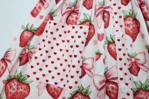 Qingli เดรสเจ้าหญิงสำหรับเด็กผู้หญิงแขนยาวพิมพ์ลายสตรอเบอร์รี่และโบว์หวานโรงงานผลิตตามสั่ง - Product Image 6
