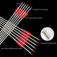 Flèches en carbone pur Linkboy ID6.2mm de couleur blanche, 4 plumes de flèche, flèches de tir à l'arc pour tir à l'arc à cheval, arc traditionnel