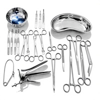 Kit d'instruments chirurgicaux 22 pièces réutilisables, autoclavables, en acier inoxydable, pour chirurgie générale, certifié CE