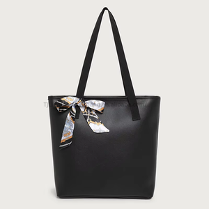New Arrive Luxury Brand Designer Pu One-Shoulder <b>Tote</b> Bag <b>Zip</b> Large Capacity Scarf Decorated Trending Handbags for Tanjing - Product Image 4