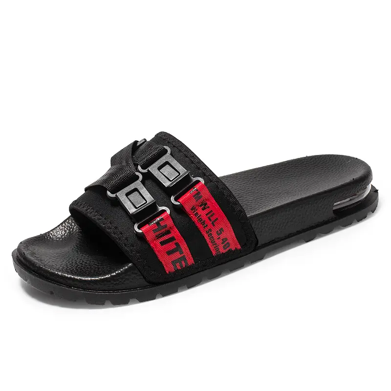 Men's Canvas Sandals Slippers High Quality Soft Cork Two Buckle Slides Footwear For Men