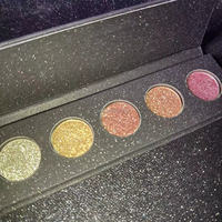 Nouveau bricolage Palette 5 couleurs Pan luxe noir paquet mat miroitant néon paillettes diamant Texture soyeuse haute Pigment fard à paupières Pan