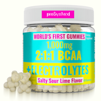 Gomitas de Electrolitos BCAA de Marca Privada OEM, 1000 mg con Sal del Himalaya Rosa en Proporción 2:1:1 para la Recuperación Muscular e Hidratación, 60 Unidades
