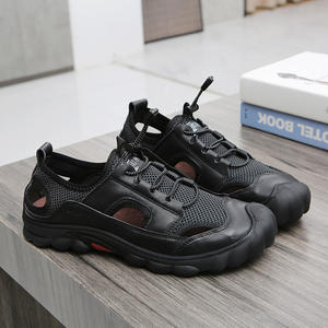 Sandalias de cuero genuino para hombre con puntera cerrada y malla transpirable, suela gruesa, calzado cómodo para verano 2026, venta al por mayor - Product Image 2