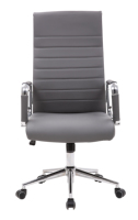 Chaise de bureau ergonomique Chrome métal cadre PU cuir fer Durable mode moderne blanc chaise pivotante chaise d'ordinateur LK-9035
