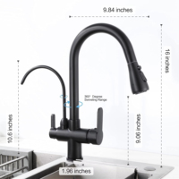 Robinet d'évier de cuisine flexible à 3 voies avec poignée électrique en zinc, jet d'eau froide pour hôtels, restaurants et salles de bain