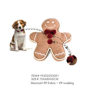 Cama de Lujo para Mascotas con Forma de Hombre de Jengibre Navideño, Adorable Cama para Perros y Gatos con Collar y Lazo - Product Image 3