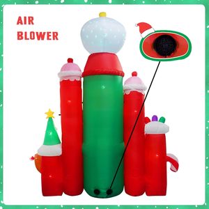 <span class=keywords><strong>Castillo</strong></span> Inflable Navideño de 3 Metros de Altura con Santa Claus, Hombre de Jengibre y Pingüino, <span class=keywords><strong>Castillo</strong></span> Inflable para Decoración Exterior - Product Image 4