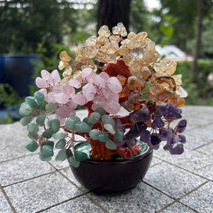 Bán Buôn Bảy <span class=keywords><strong>Chakra</strong></span> Pha Lê Cây Tự Nhiên Agate Pha Lê Chữa Bệnh Đá Đồng Xu Pha Lê Cây Đồ Trang Sức - Product Image 5