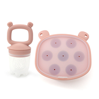 Moule à glaçons souple personnalisé de qualité alimentaire, sucette d'alimentation, anneau de dentition en silicone pour fruits, ensemble d'alimentation pour bébé