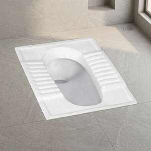 Tabouret accroupi de toilette en céramique moderne Installation de casserole de WC Poêle à squat pour salle de bain - Product Image 4
