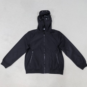 Men's Jacket With <b>Hooded</b> Mask Design Windproof Streetwear Zipper Closure Solid Color Autumn Wear - Product Image 2
