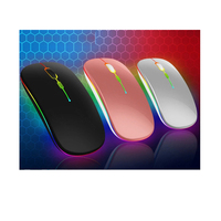 Mouse Nirkabel Ultra Tipis Dual Mode BT 2.4G USB Optik RGB Isi Ulang Ergonomis Portabel Mini dengan 1600DPI
