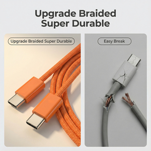 <strong>iPhoner</strong> 17 Charging <strong>Cable</strong> Type C <strong>Cable</strong> Mobile Phone Flex <strong>Cable</strong> High Quality Nylon Braided 60W 3A PD Fast Charger USB C Ladekabel - Product Image 3