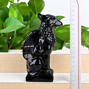 Oferta Especial: Escultura de Pájaro en Obsidiana Negra, Cristal Natural Tallado, para Feng Shui y Reiki, Elegante Escultura Animal - Product Image 2