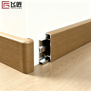 Plinthe en aluminium moderne à effet bois, plinthe murale en métal, idéale pour la décoration de maisons et d'hôtels - Product Image 1