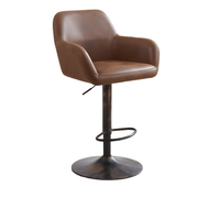 Chaise de bar moderne à dossier simple, pivotante et réglable en hauteur, avec structure métallique, pour salle à manger, cuisine, hôtel, réception - Prix DDP USA