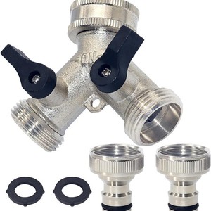 Connecteur en Y pour l'arrosage du jardin, 1/2 pouce, en alliage de zinc forgé, fileté, durable, avec vannes à embout - Product Image 5