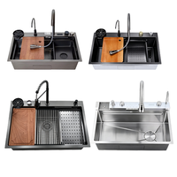 Éviers de cuisine intelligents sous plan OEM ODM, grande capacité, en acier inoxydable, pour la maison et les restaurants