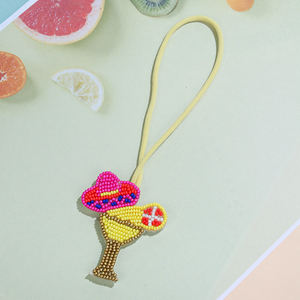 Handgemaakte zaadkraal handtasbedel aardbei watermeloen ananas citroen wijnglas patroon kralen hanger vakantie accessoire - Product Image 4