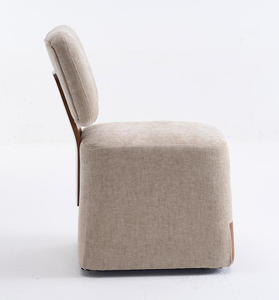 Silla de Comedor Moderna con Base de Madera Sólida, Tapizada en Tela, para Bar, Sala de Estar - Product Image 6