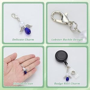 Porte-clés ange gardien avec pierre de naissance, en gros, pour cadeau de mariage, baptême, baby shower, ou cadeau de bénédiction - Product Image 3